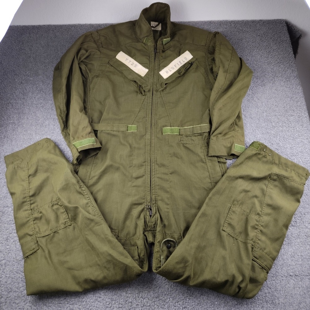 VTG 70s US Military Flight Suit Flying Coveralls HBT Herringbone Summer Mens 40